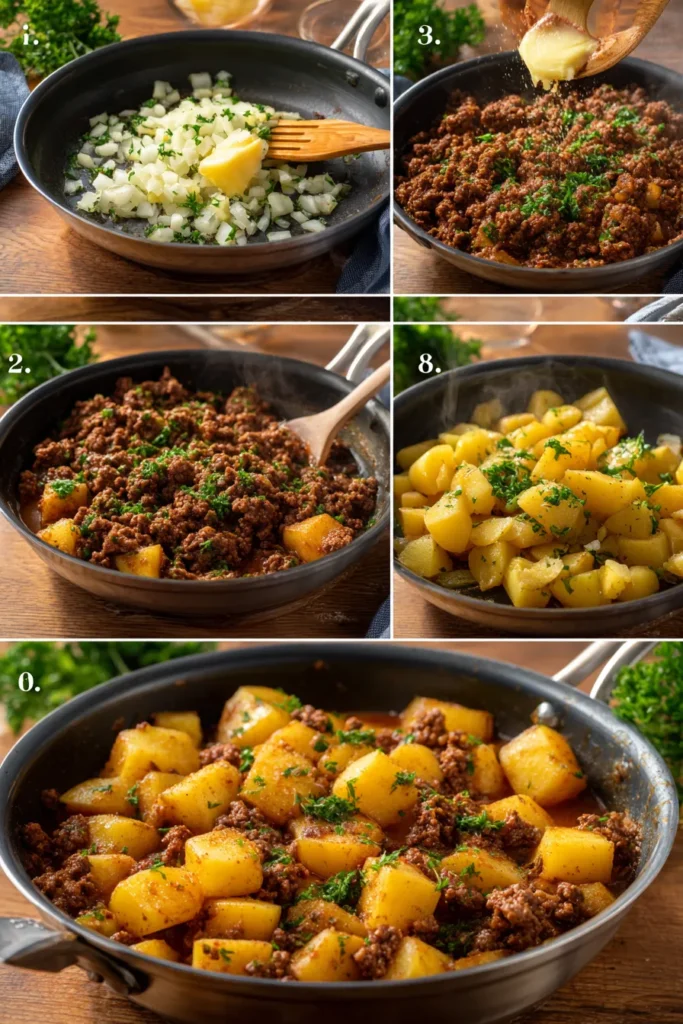 One-Pot Ground Beef and Potato Skillet