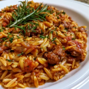 Savory Ground Beef Orzo in Creamy Tomato Sauce