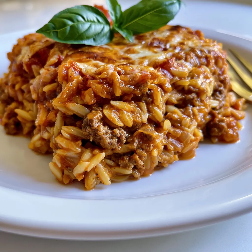 Savory Ground Beef Orzo in Creamy Tomato Sauce