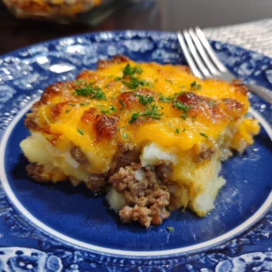 Savory Hamburger Potato Casserole