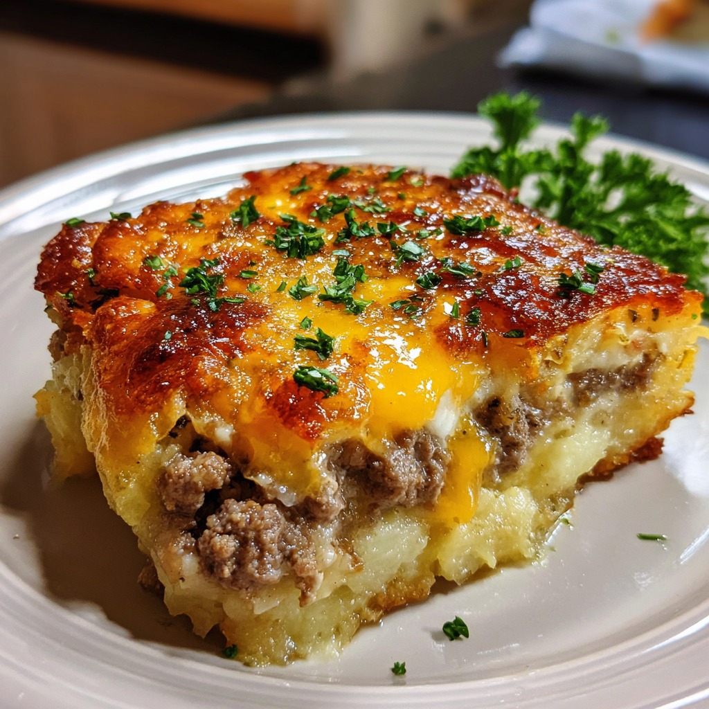 Savory Hamburger Potato Casserole