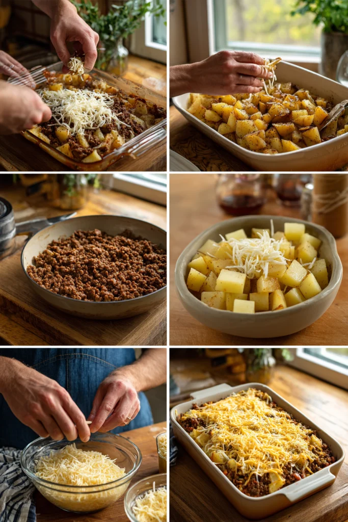 Savory Hamburger Potato Casserole