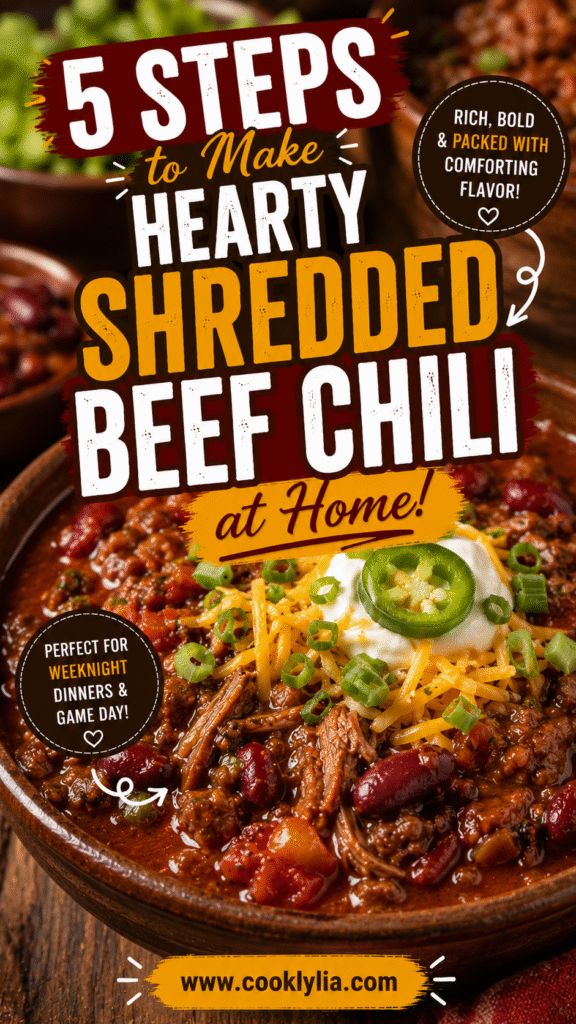 Shredded beef chili con carne