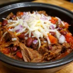 Shredded beef chili con carne