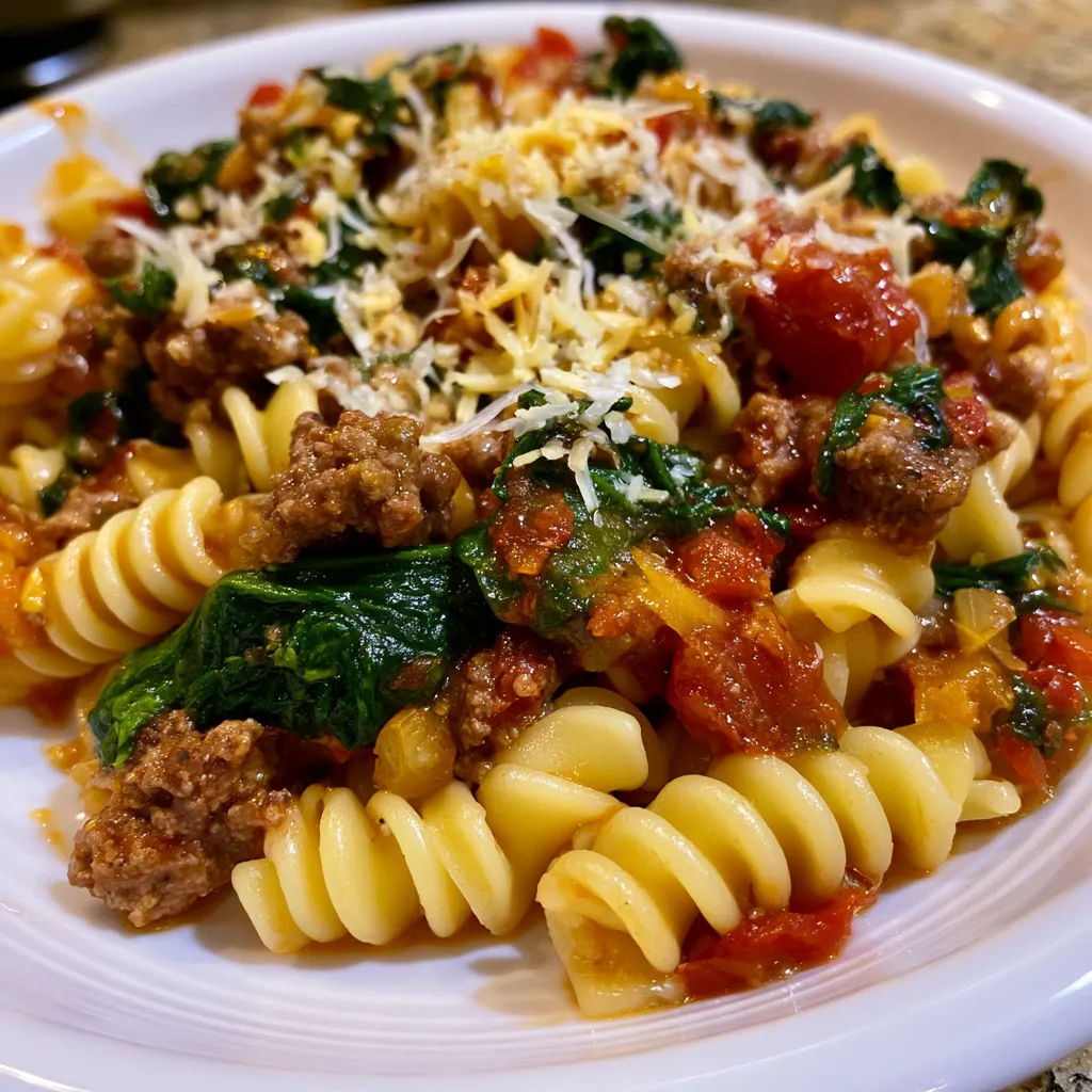 Simple Ground Beef Pasta Skillet