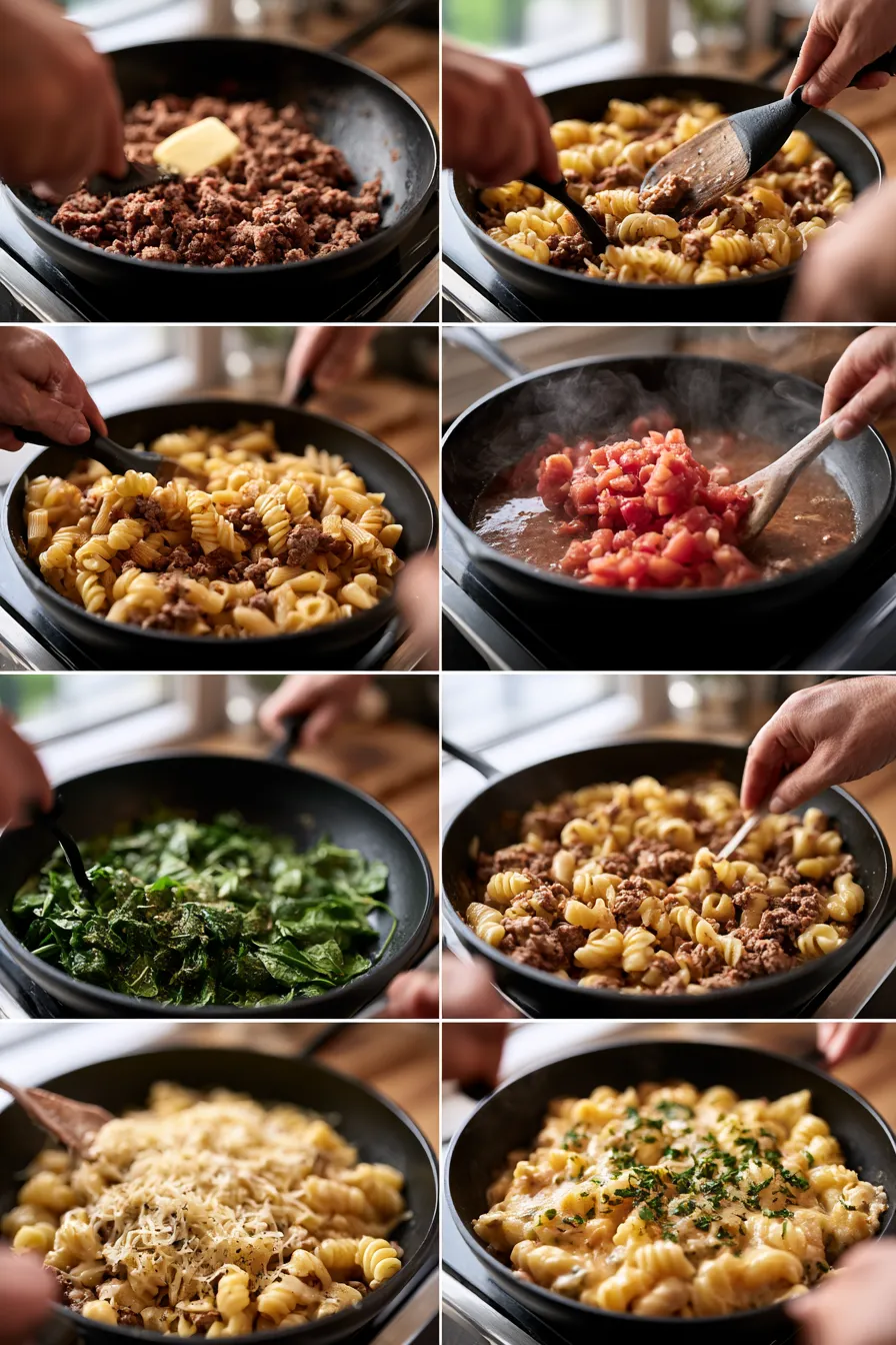 Simple Ground Beef Pasta Skillet