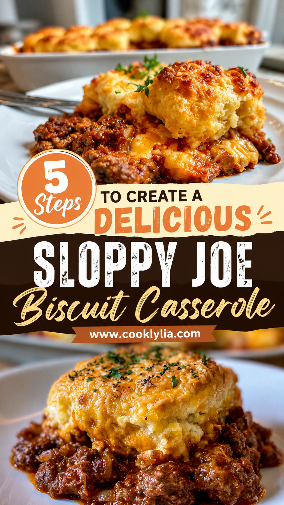 Sloppy Joe Cheddar Bay Biscuit Casserole