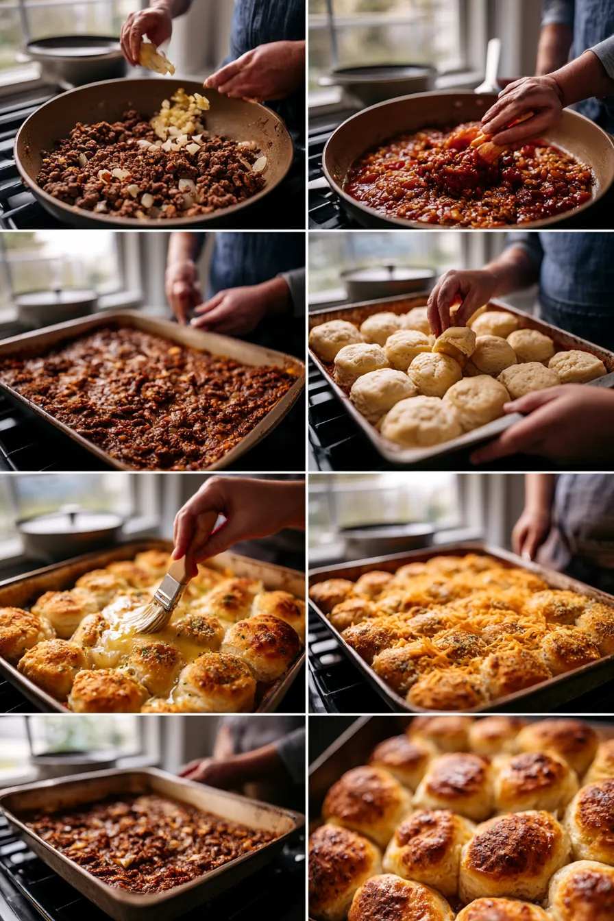 Sloppy Joe Cheddar Bay Biscuit Casserole