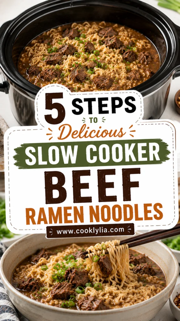 Slow Cooker Beef Ramen Noodles