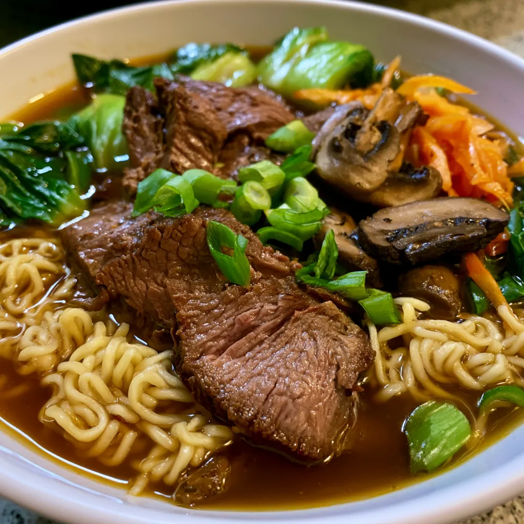 Slow Cooker Beef Ramen Noodles