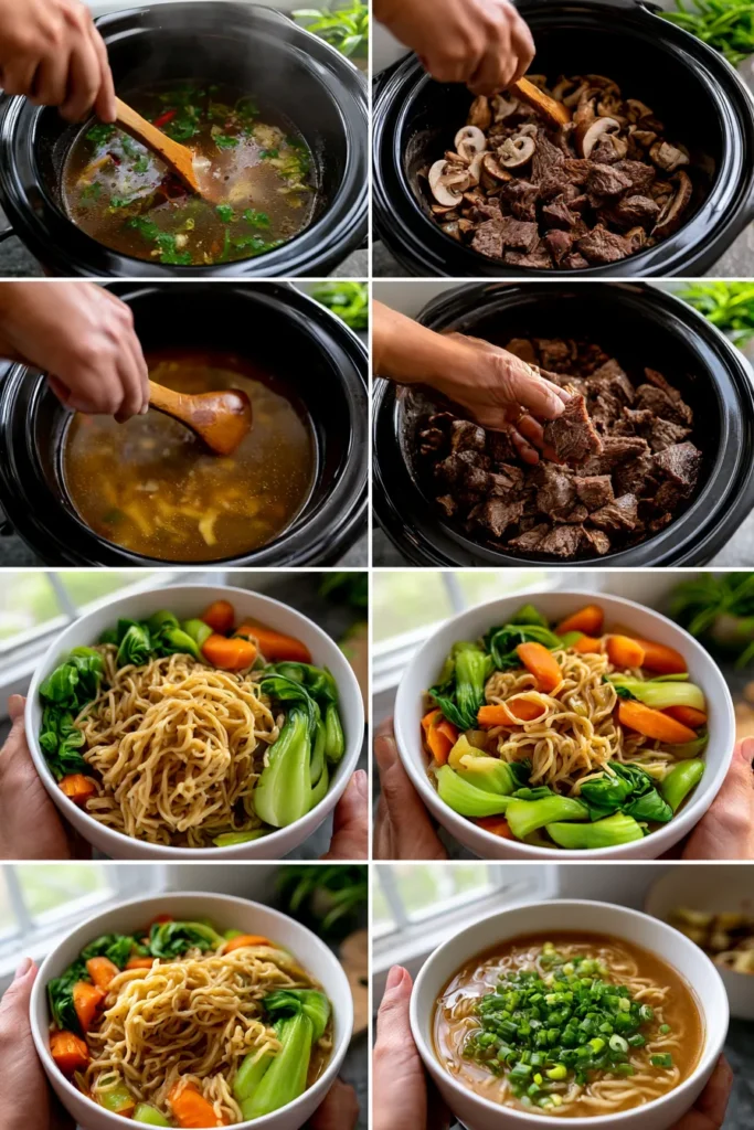 Slow Cooker Beef Ramen Noodles