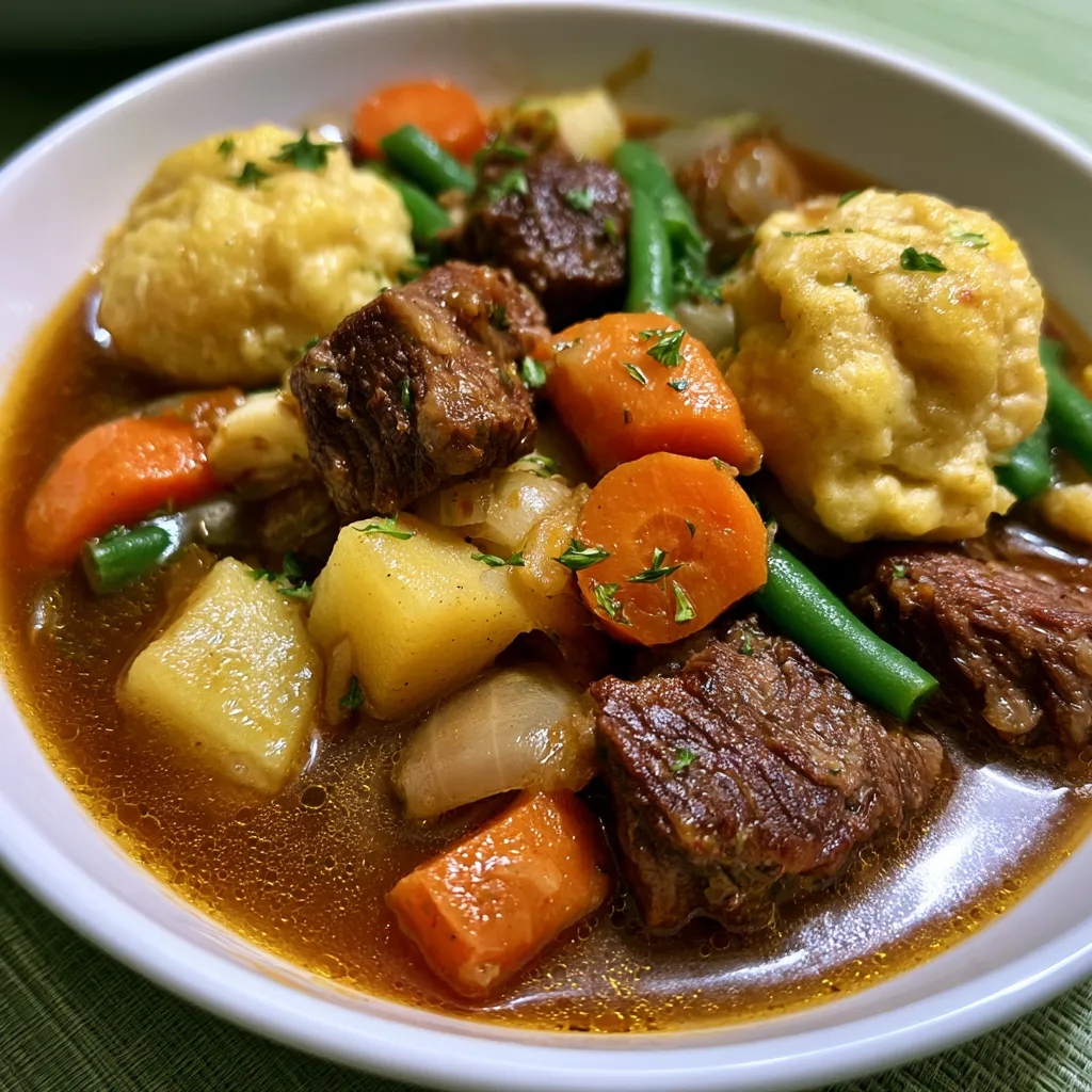 Slow Cooker Beef Stew and Dumplings
