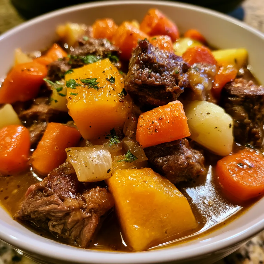 Slow Cooker Beef Stew with Butternut