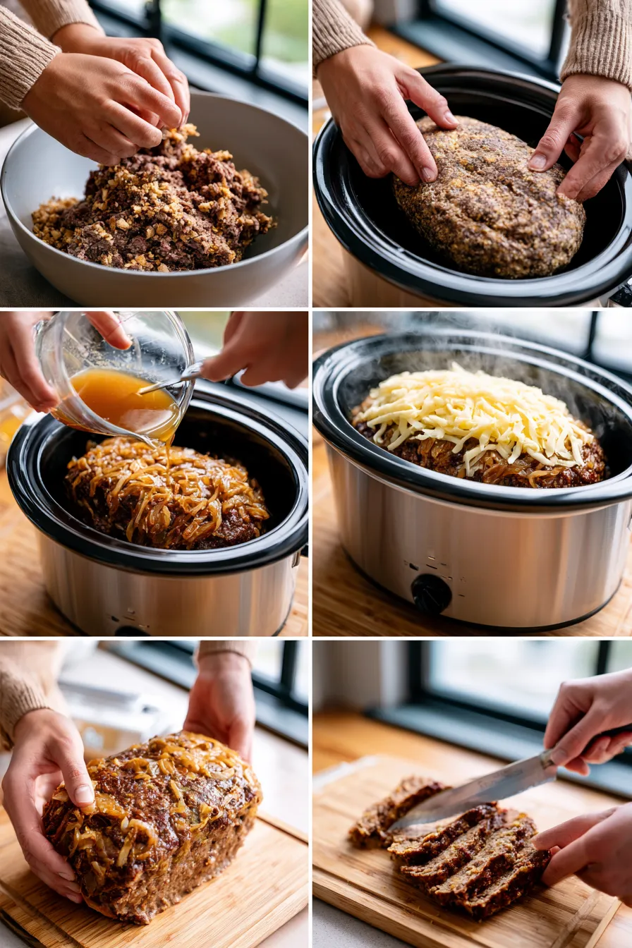 Slow Cooker French Onion Meatloaf