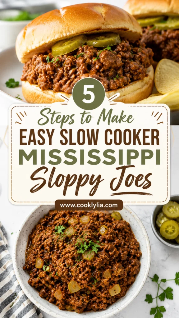 Slow Cooker Mississippi Sloppy Joes