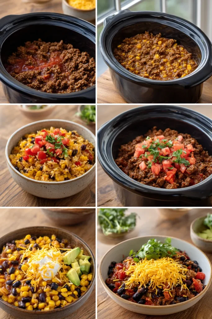 Slow Cooker Taco Casserole