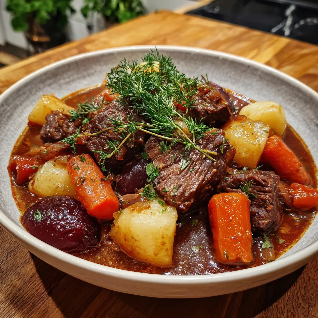 Smoked Beef and Grape Juice Stew