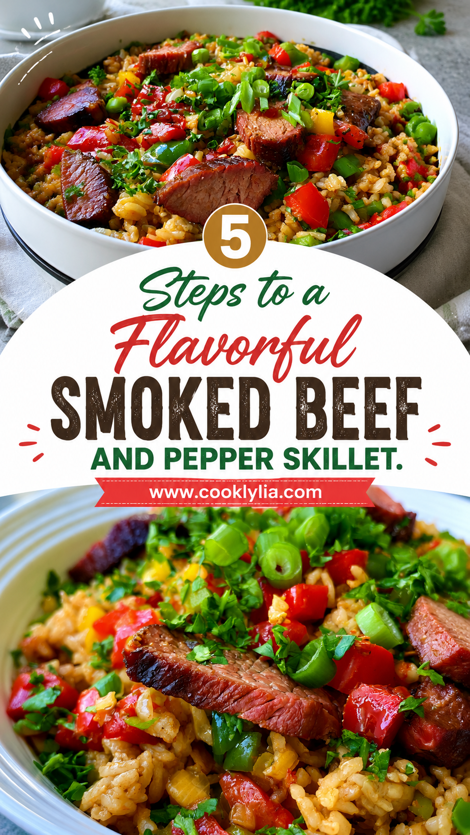 Smoked Beef and Pepper Rice Skillet