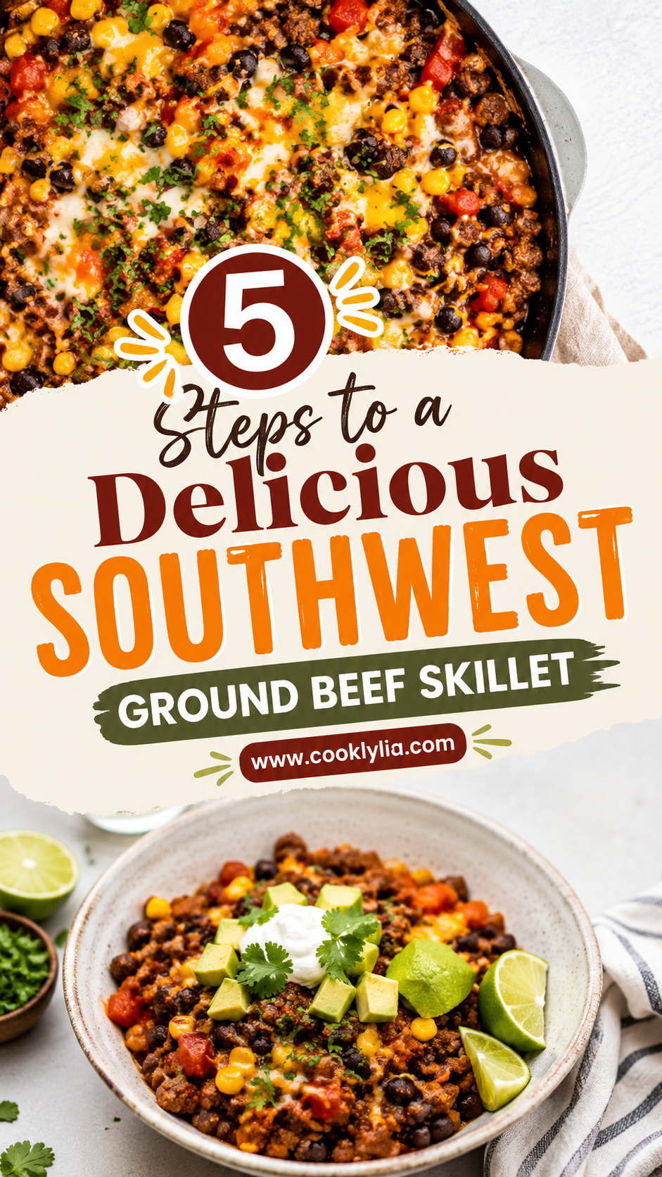 Southwest Ground Beef and Sweet Potato Skillet