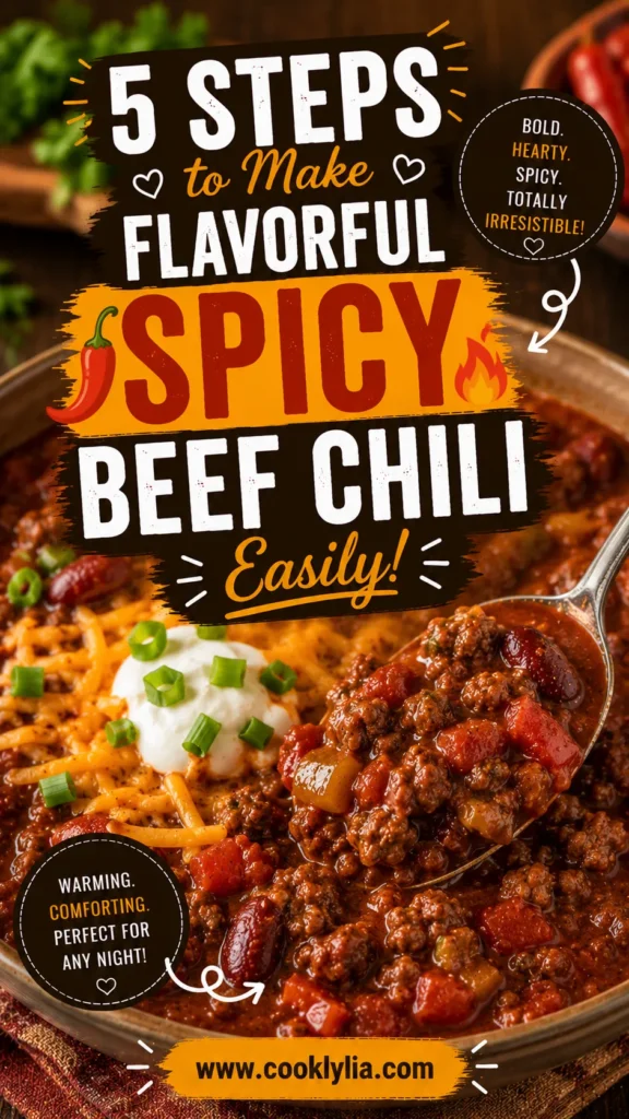 Spicy Beef Chili with Diced Veggies