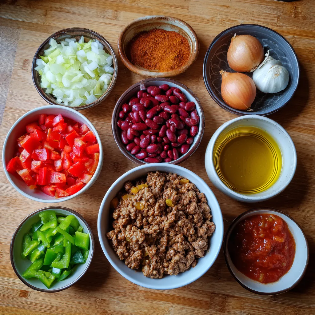 Spicy Beef Chili with Diced Veggies