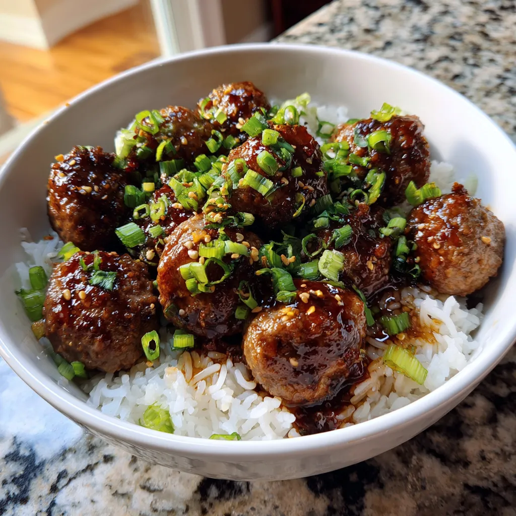 Sticky Mongolian Beef Meatballs