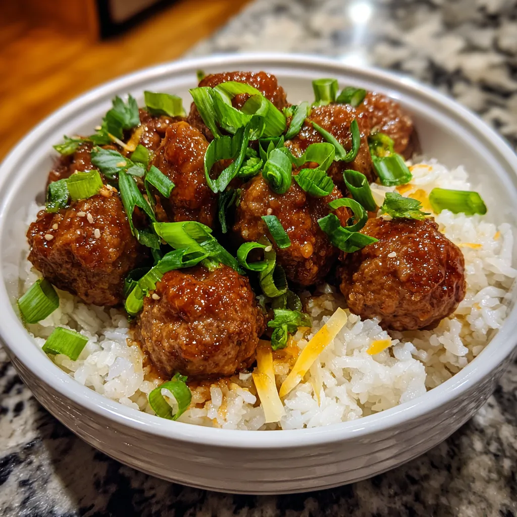 Sticky Mongolian Beef Meatballs