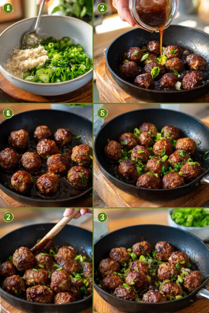 Sticky Mongolian Beef Meatballs