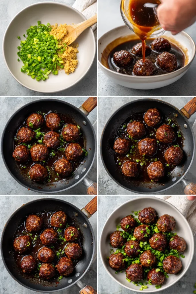 Sticky Mongolian Beef Meatballs