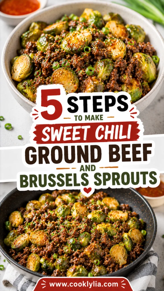 Sweet Chili Ground Beef and Brussels Sprouts