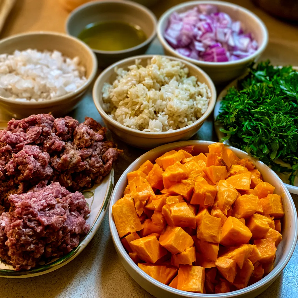 Sweet Potato Ground Beef Bowl