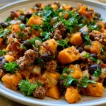 Tex-Mex Sweet Potato Hash with Ground Beef
