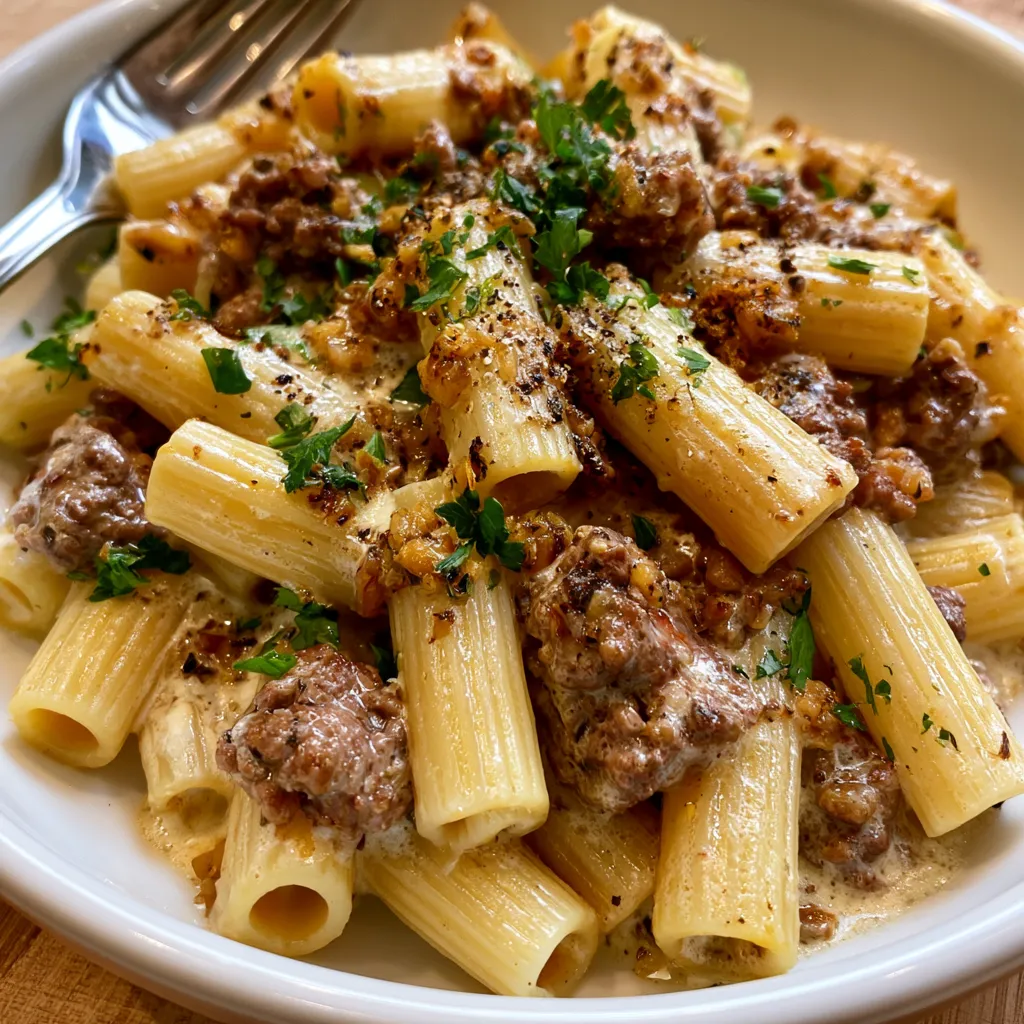 Beef and Garlic Butter Pasta