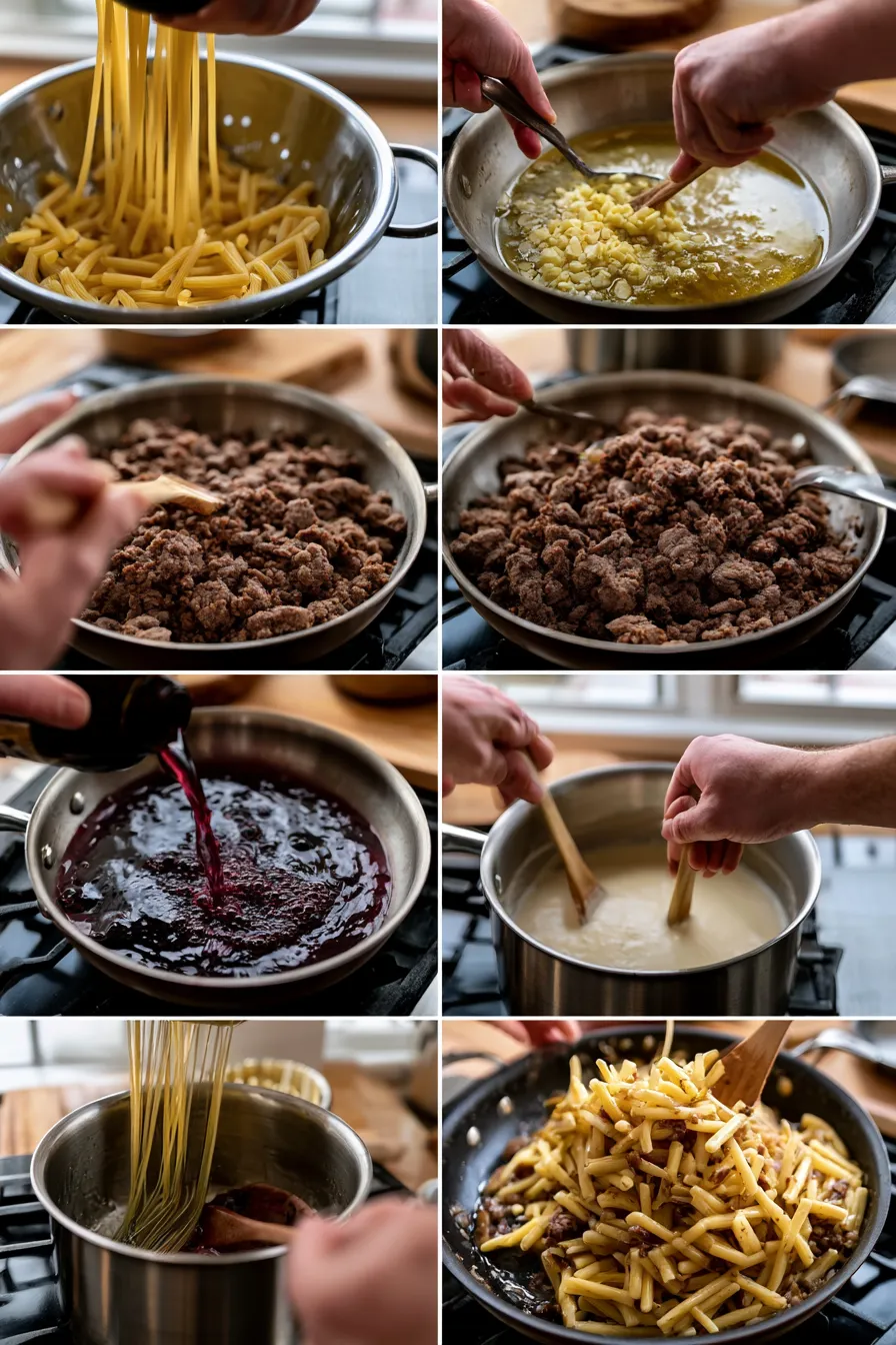 Beef and Garlic Butter Pasta