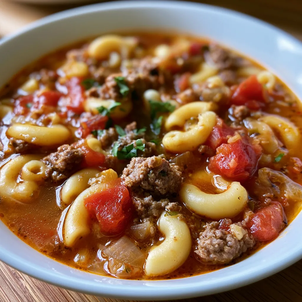 Beef and Macaroni Soup