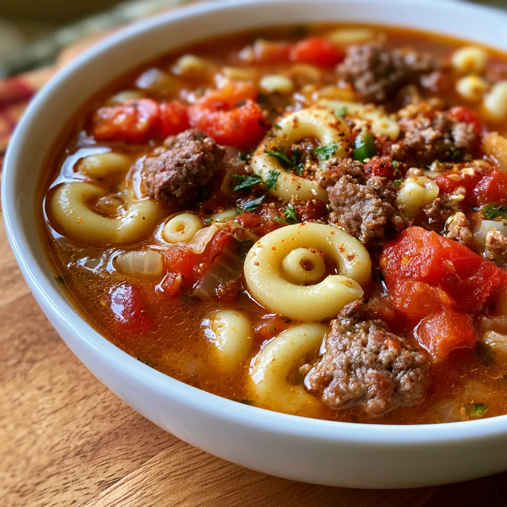 Beef and Macaroni Soup
