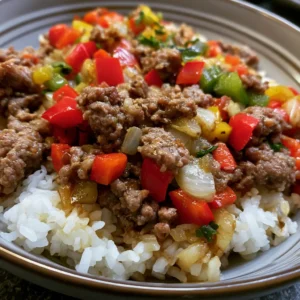 Beef and Pepper Rice Bowls