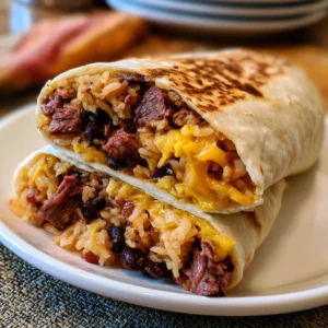 Beef and Rice Burritos