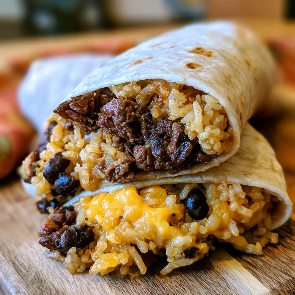 Beef and Rice Burritos