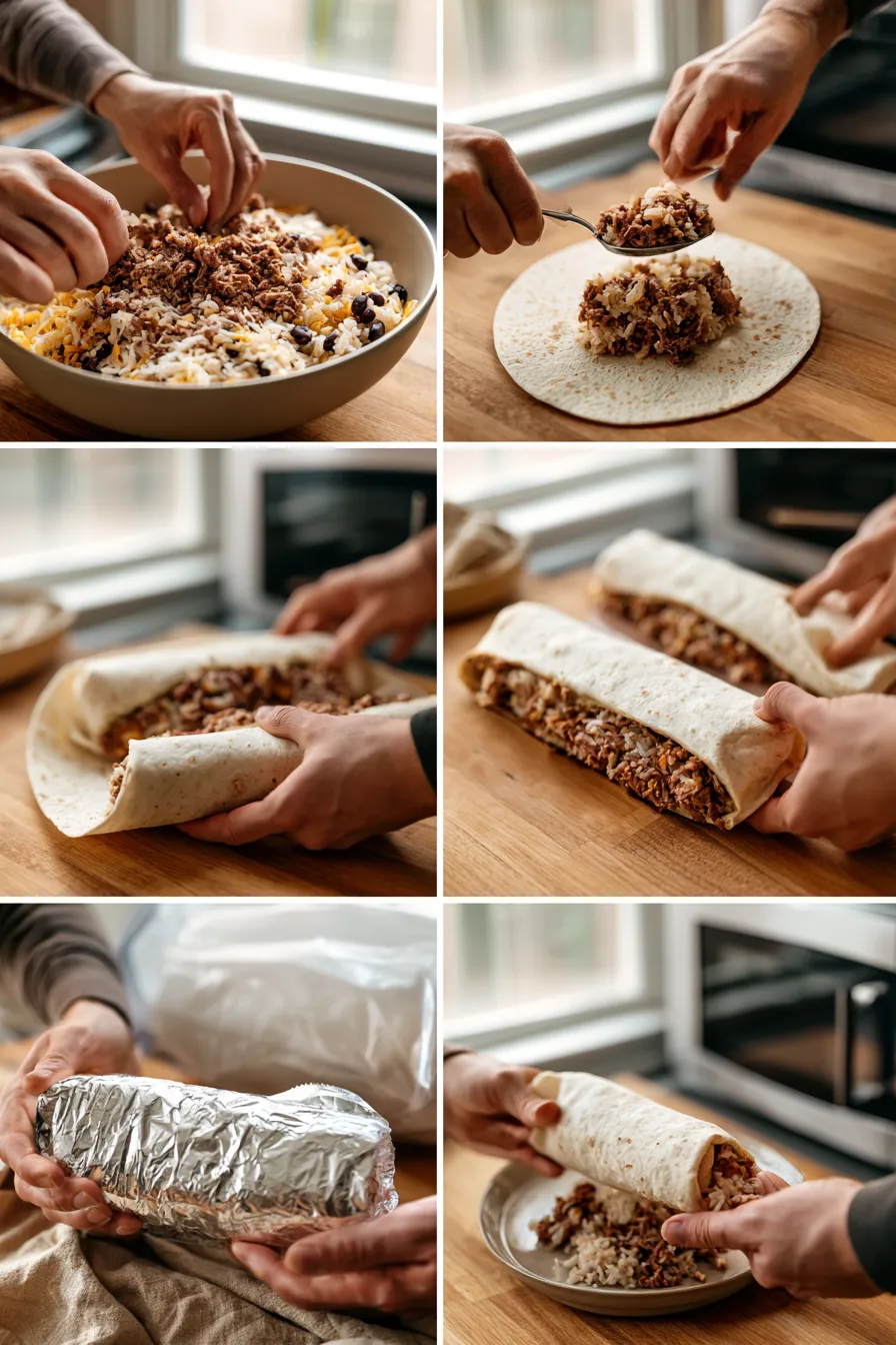 Beef and Rice Burritos