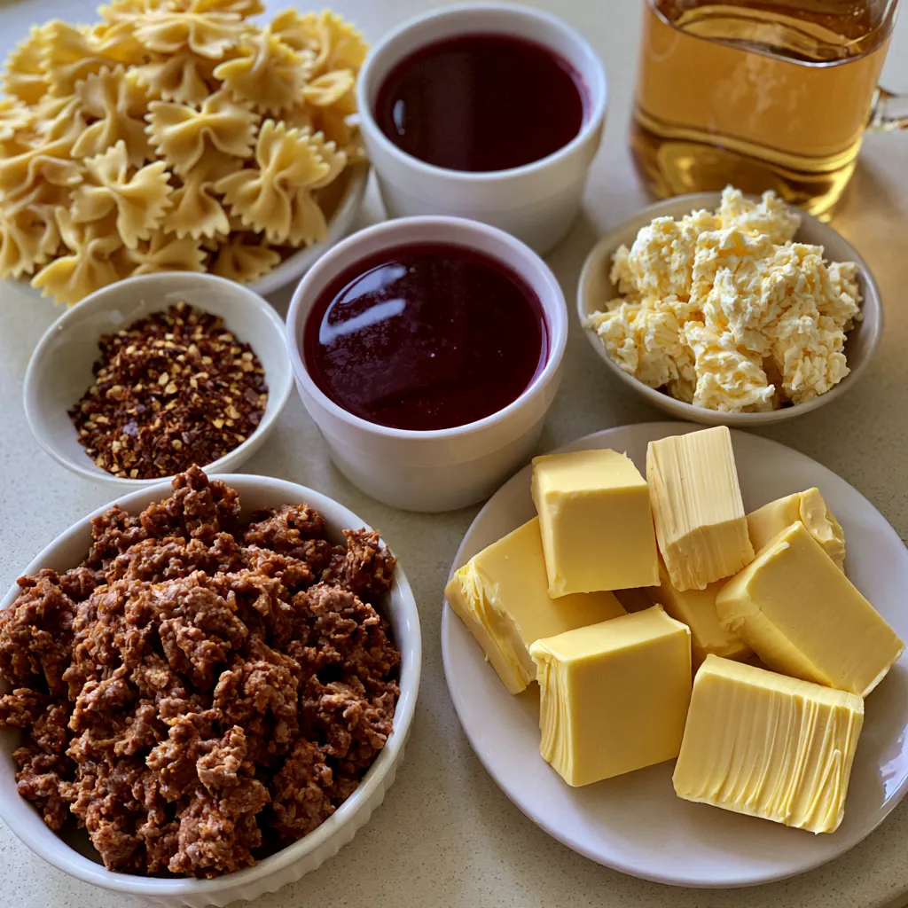 Cajun Cream Cheese Alfredo Bowties with Spiced Ground Beef