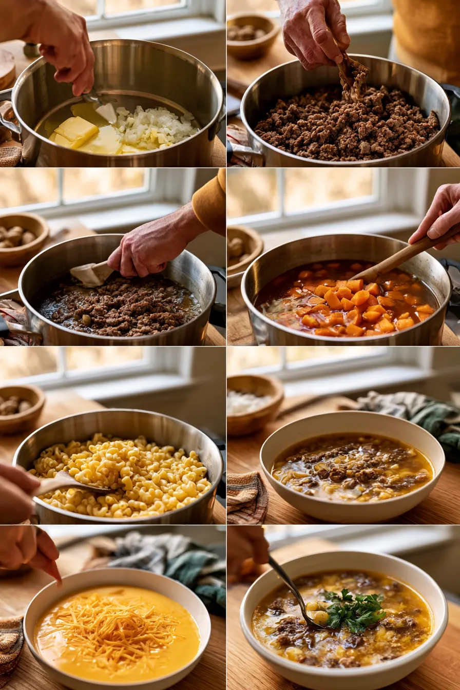 Cheeseburger Macaroni Soup