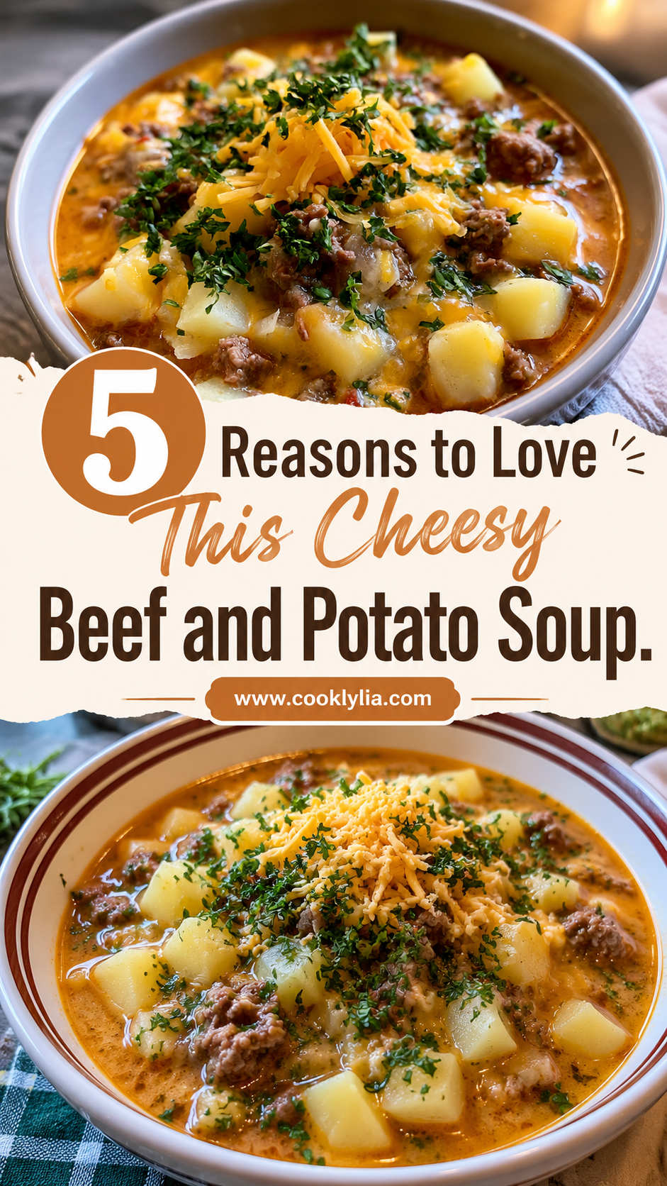 Cheesy Beef & Potato Soup
