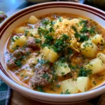 Cheesy Beef & Potato Soup
