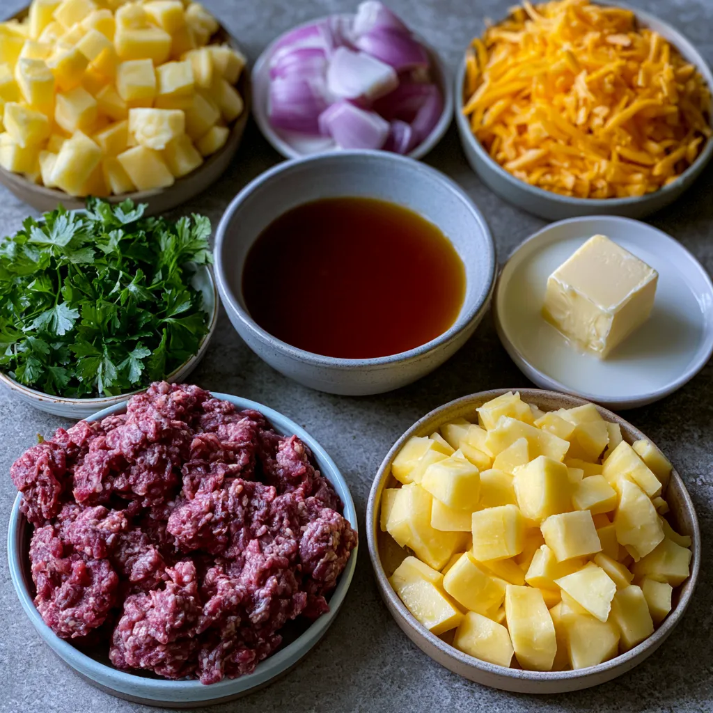 Cheesy Beef & Potato Soup