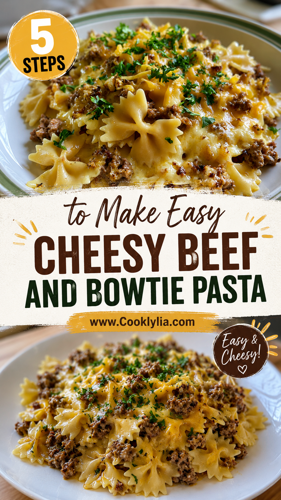 Cheesy Beef and Bowtie Pasta