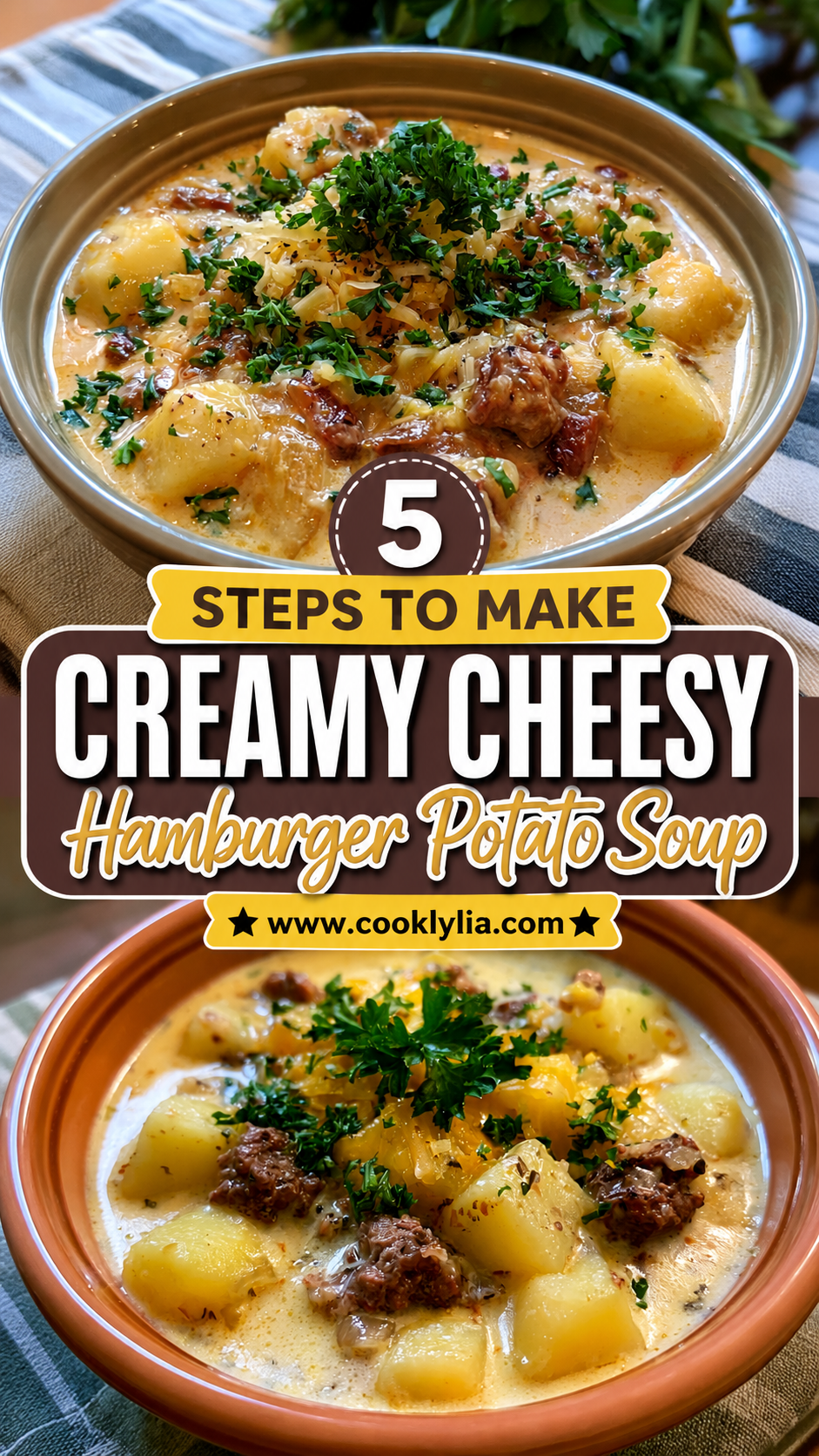 Cheesy Crock Pot Hamburger Potato Soup
