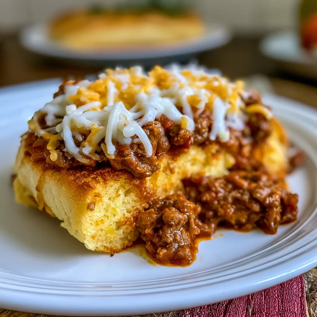 Cheesy Garlic Bread Sloppy Joe Melts