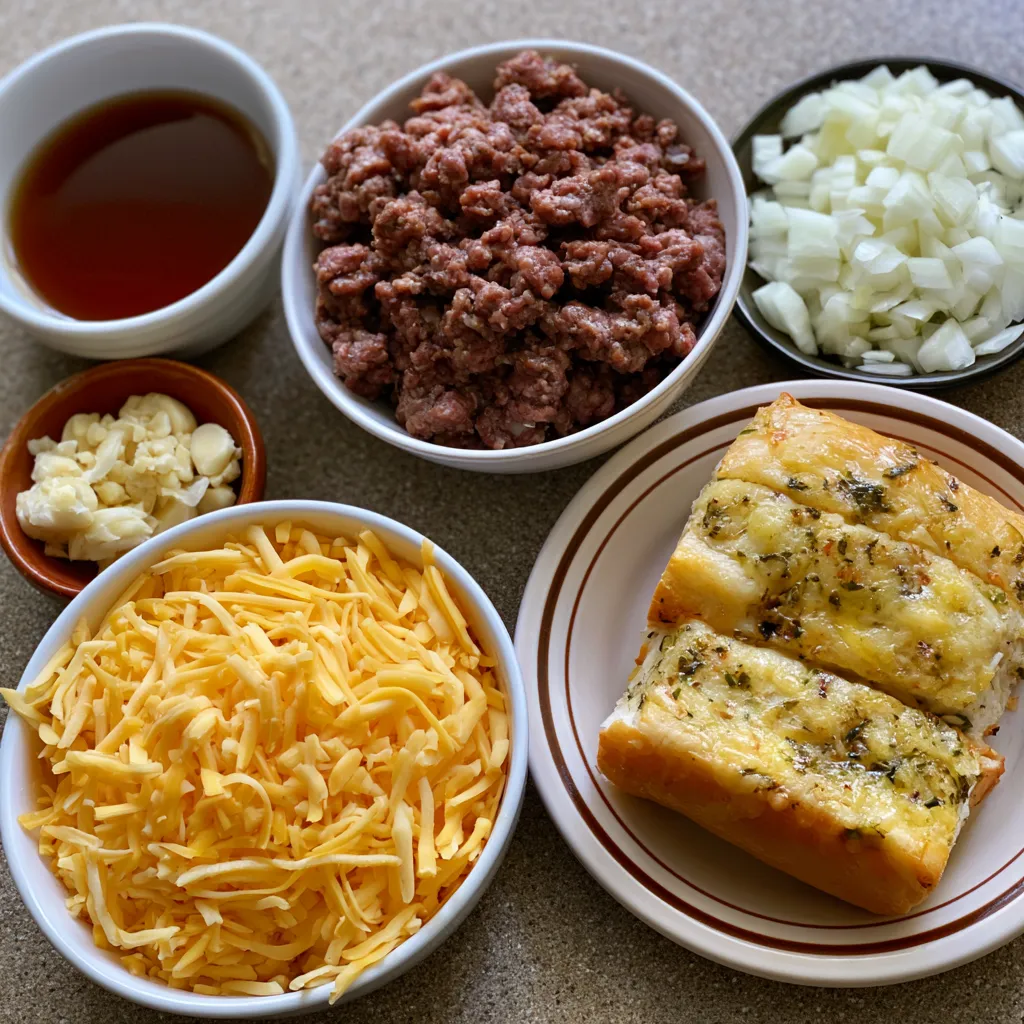 Cheesy Garlic Bread Sloppy Joe Melts