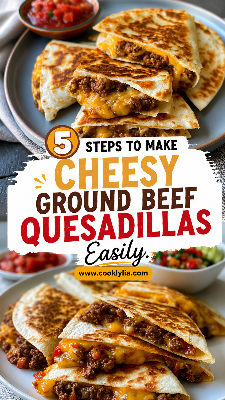 Cheesy Ground Beef Quesadillas